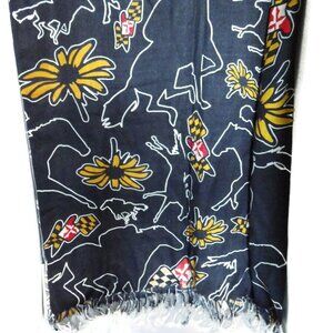 Maryland Preakness Horse Scarf/ Shawl/ Flags/ Racehorses/ Black-eyed Susan NWT